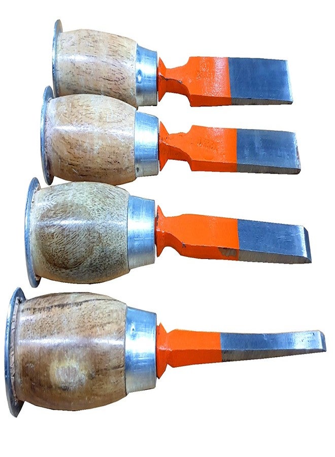 Epraiser Sturdy Wooden Detachable Handle Chisel Set of 4 pcs (6mm, 12mm, 18mm, 22mm) for Chiseling Out Wood. - Image 4